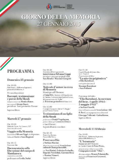 Il programma del giorno della memoria del comune di Sesto Fiorentino