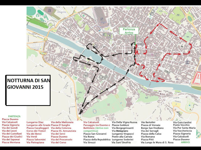 Il percorso della "Notturna"