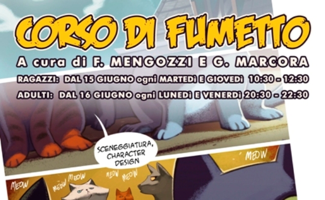 La locandina del corso di fumetto