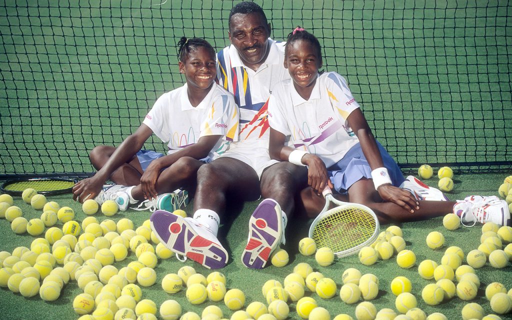 Serena e Venus Williams con il padre Richard