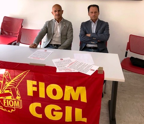 Massimo Braccini, segretario Fiom Cgil toscana, Mauro Rossi, segretario Fiom Cgil provincia di Lucca