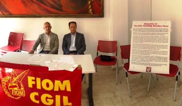 Massimo Braccini, segretario Fiom Cgil toscana, Mauro Rossi, segretario Fiom Cgil provincia di Lucca