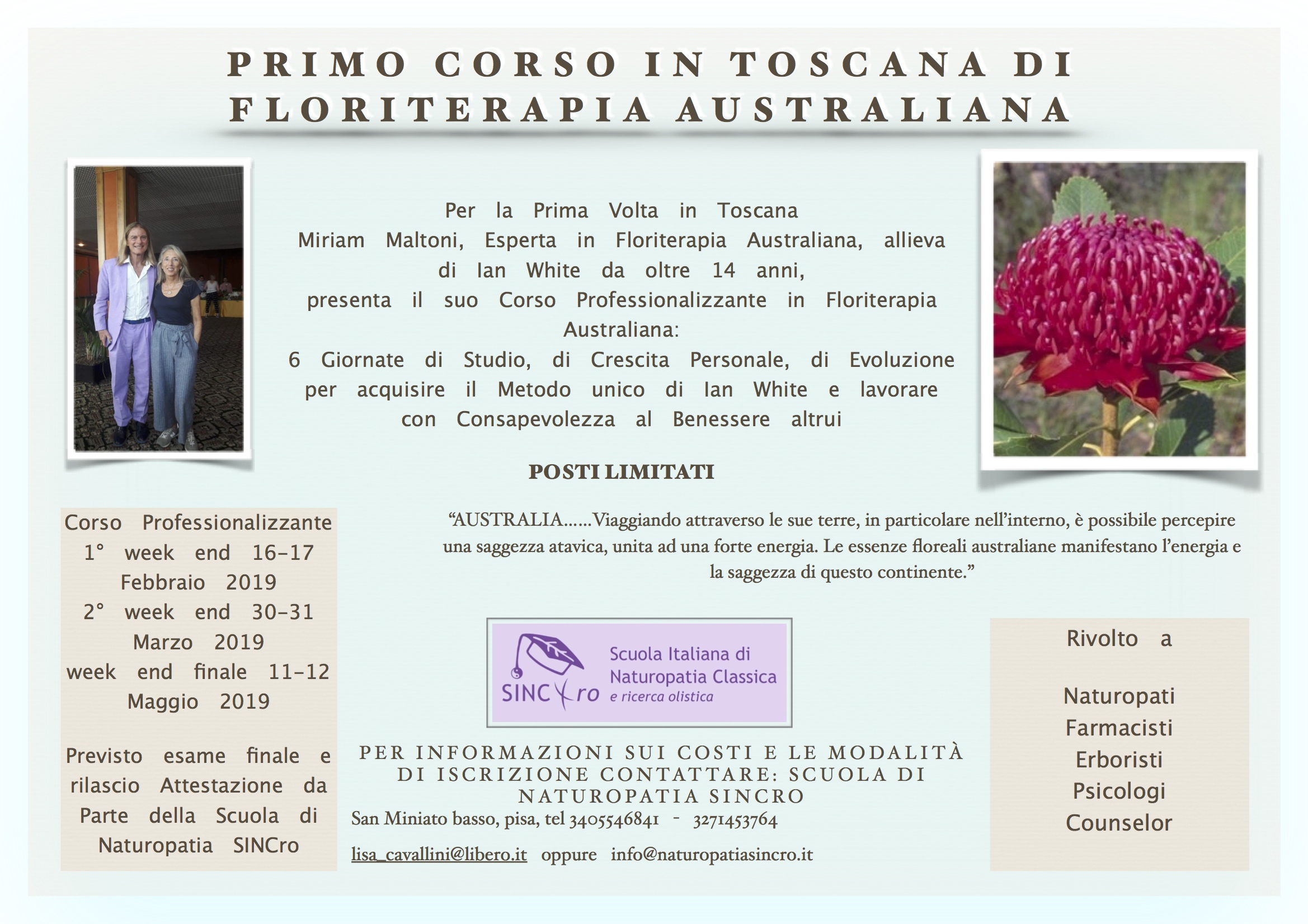 locandina floriterapia australiana