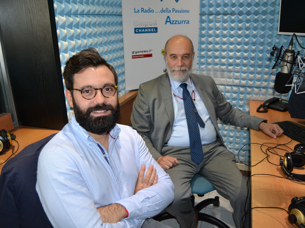 Carlo Odoardo Pinferi e Riccardo Trallori negli studi di Radio Lady (foto gonews.it)