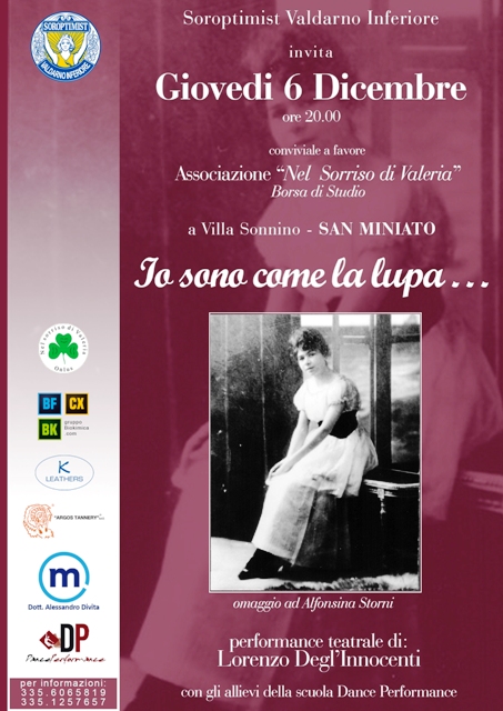 locandina dell’evento del Club Soroptimist di Valdarno Inferiore