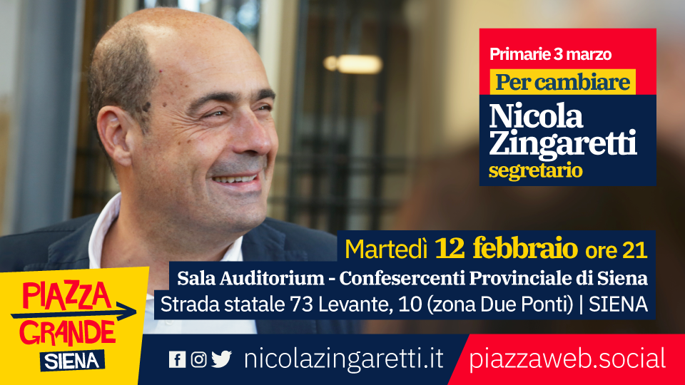 Zingaretti a Siena 12 febbraio
