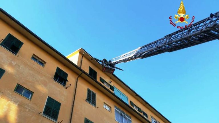 Intervento dei vigili del fuoco a Livorno