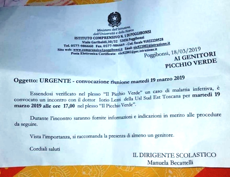 comunicato tubercolosi