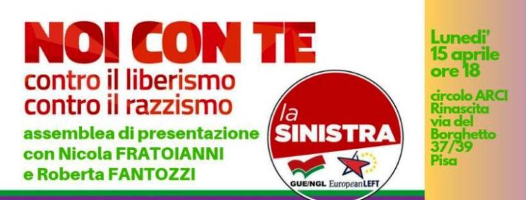 La lista unica della sinistra si presenta anche a Pisa
