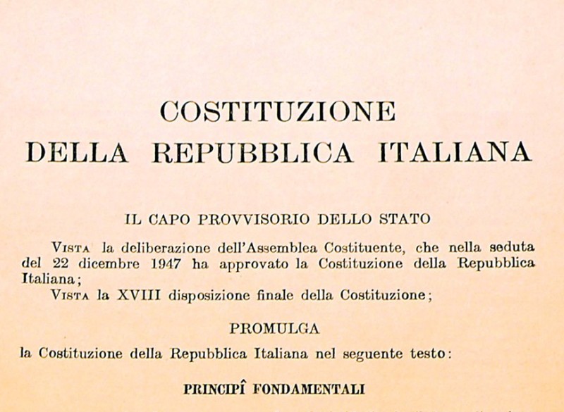 La Costituzione Italiana, 75 anni fa l'entrata in vigore: evento alla  Sant'Aanna 
