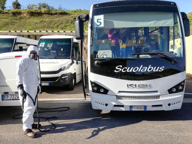 Sanificazione scuolabus