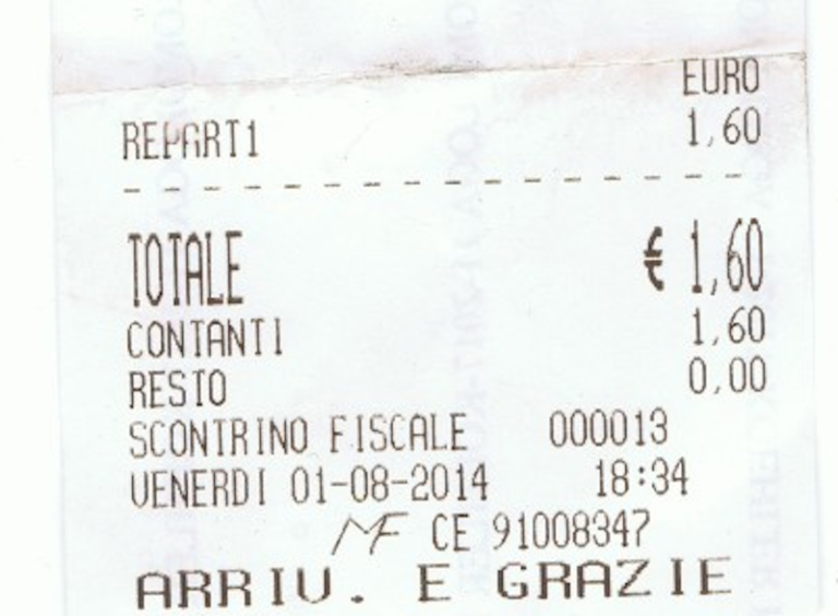 Come Si Chiama La Carta Degli Scontrini