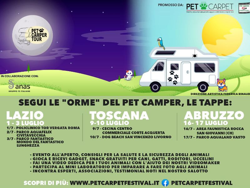 Riparte il "Pet Camper Tour", le tappe in Toscana per sicurezza stradale e contro l'abbandono degli animali