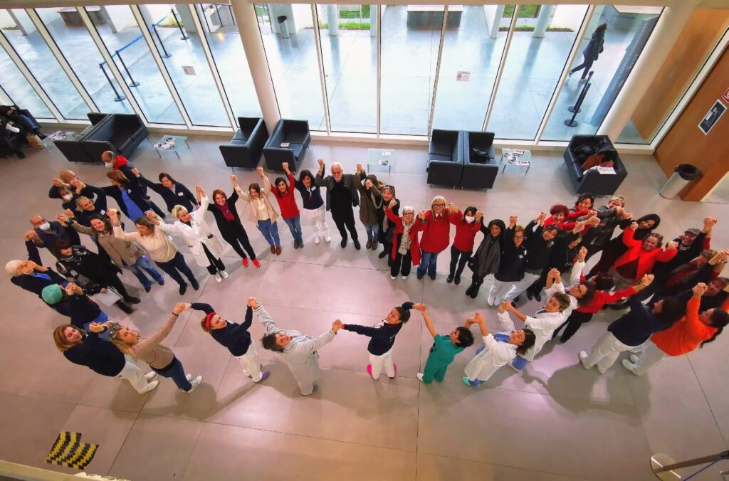 Foto dall'alto il cerchio