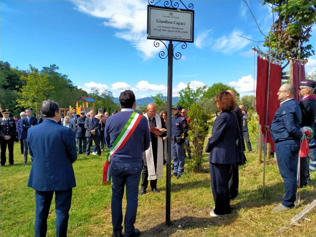 Un giardino dedicato alle vittime di Capaci, l'inaugurazione a Pistoia