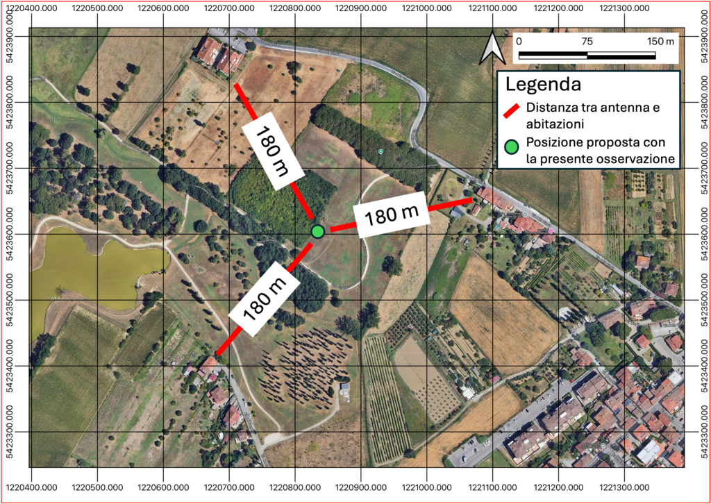 Posizione proposta dal Comitato di via del Fornello