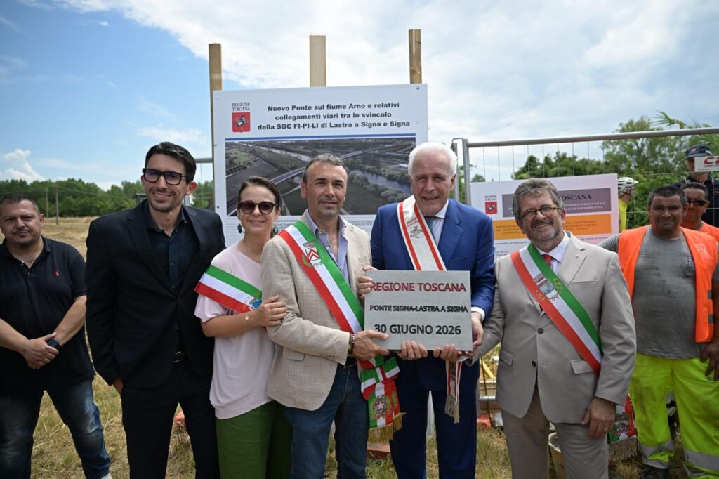 Prima pietra ponte fra Signa e Lastra. Giani e Boni: "Svolta storica territorio"