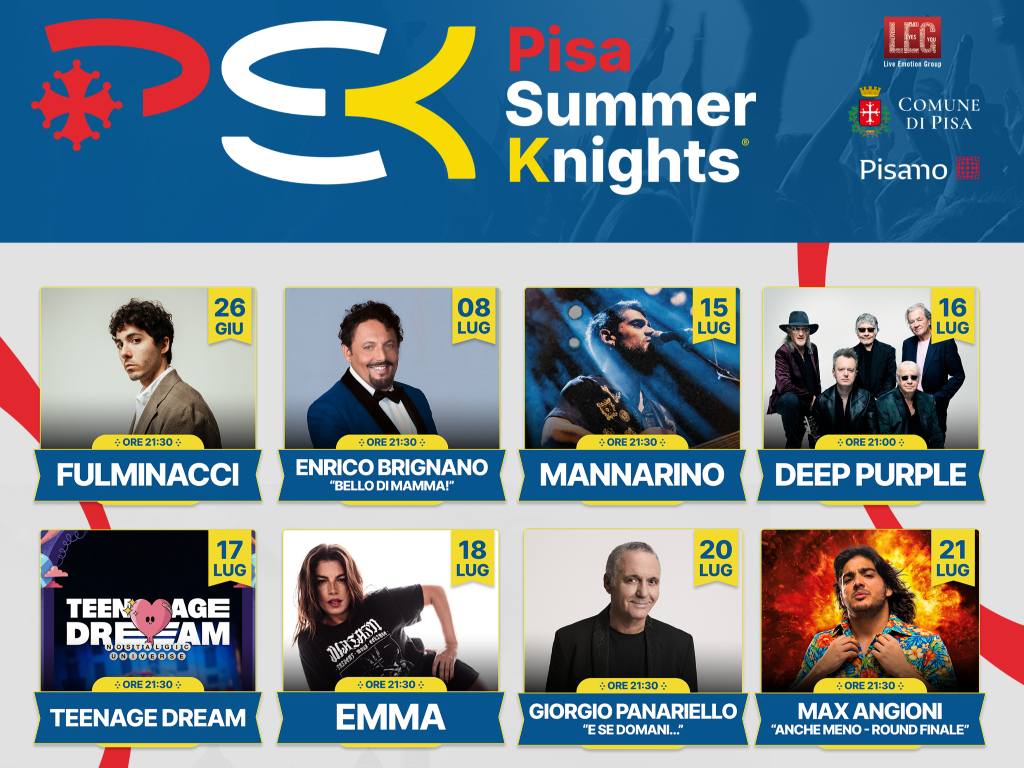 Tutto pronto per il Pisa Summer Knights 2026: lo spettacolo che accende l'estate
