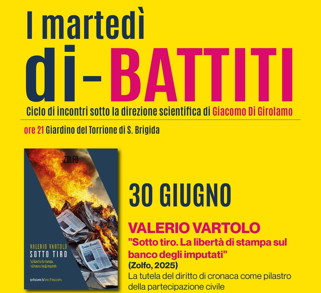 Libertà di stampa e querele temerarie: I martedì di-Battiti debuttano con Valerio Vartolo