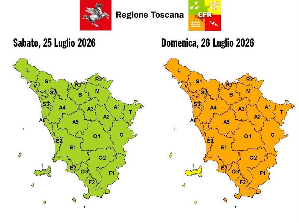 allerta arancione toscana temporali