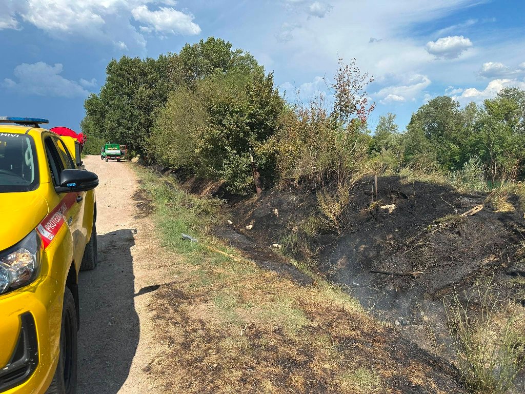 Incendio di sterpaglie tra Empoli e Montelupo: fiamme nei pressi del Lago di Arnovecchio
